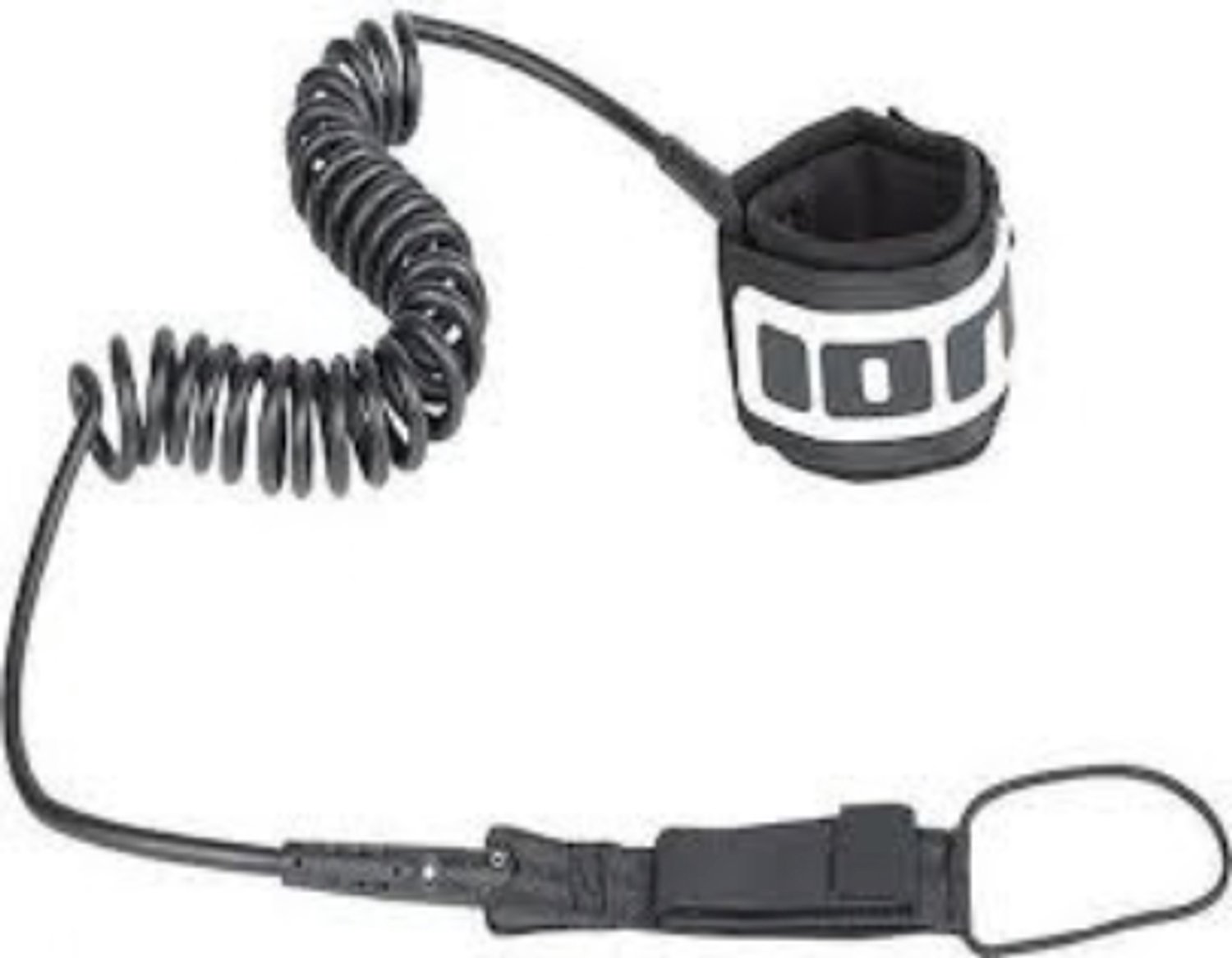 ION - Leash - Coiled Kneestrap - 8" - Zwart - Enkelkoord - Stand Up paddling