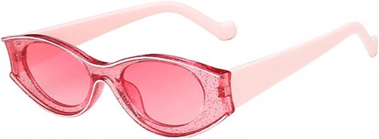 vintage kleine kat oog vrouwen zonnebril mannen mode persoonlijkheid groen geel ovaal zonnebril vrouwelijke Uv400-C7 roze — afbeelding 2