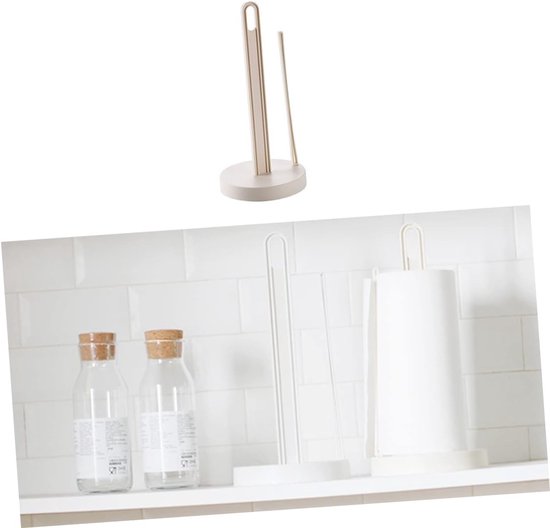 2stuks Minimalistische Roll Papier Stand Functioneel Roll Papier Opslagrek Beige Voor Keuken Badkamer Stevige Eenvoudig Schoon Te Maken Houder — afbeelding 5