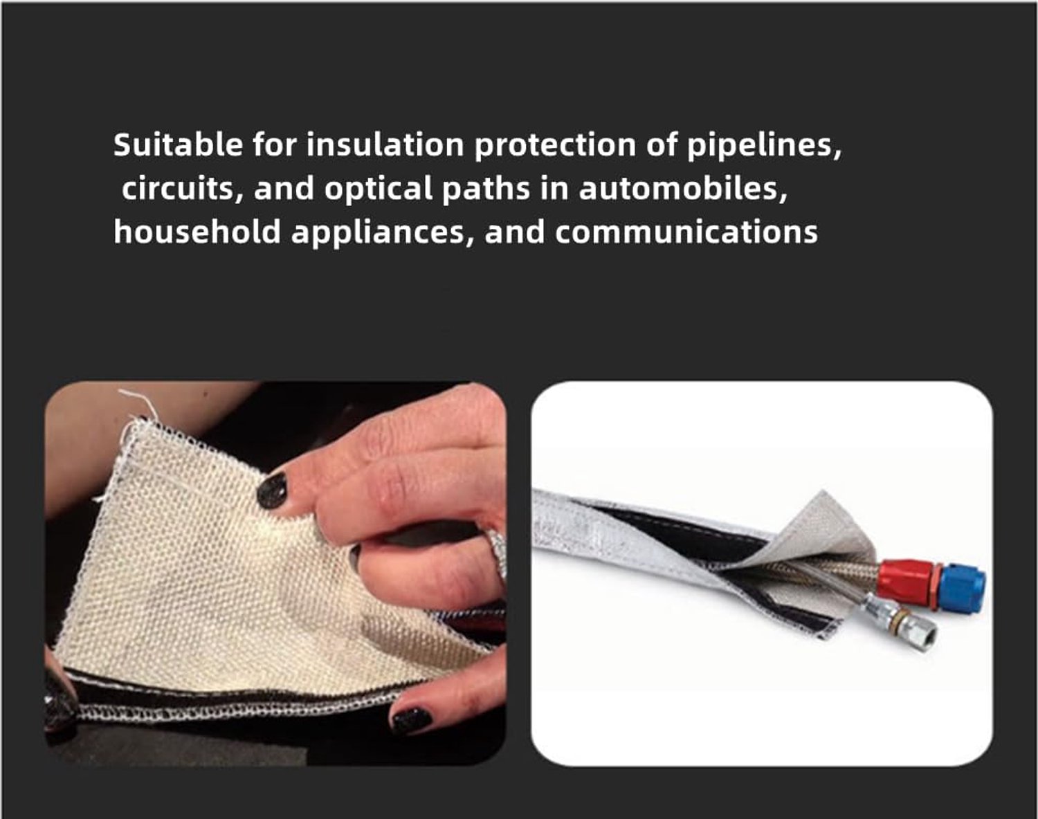 1 meter aluminum titanium heat protection hose ID 25 mm closure heat sleeve thermal insulation insulation hose cable - ShopVlot