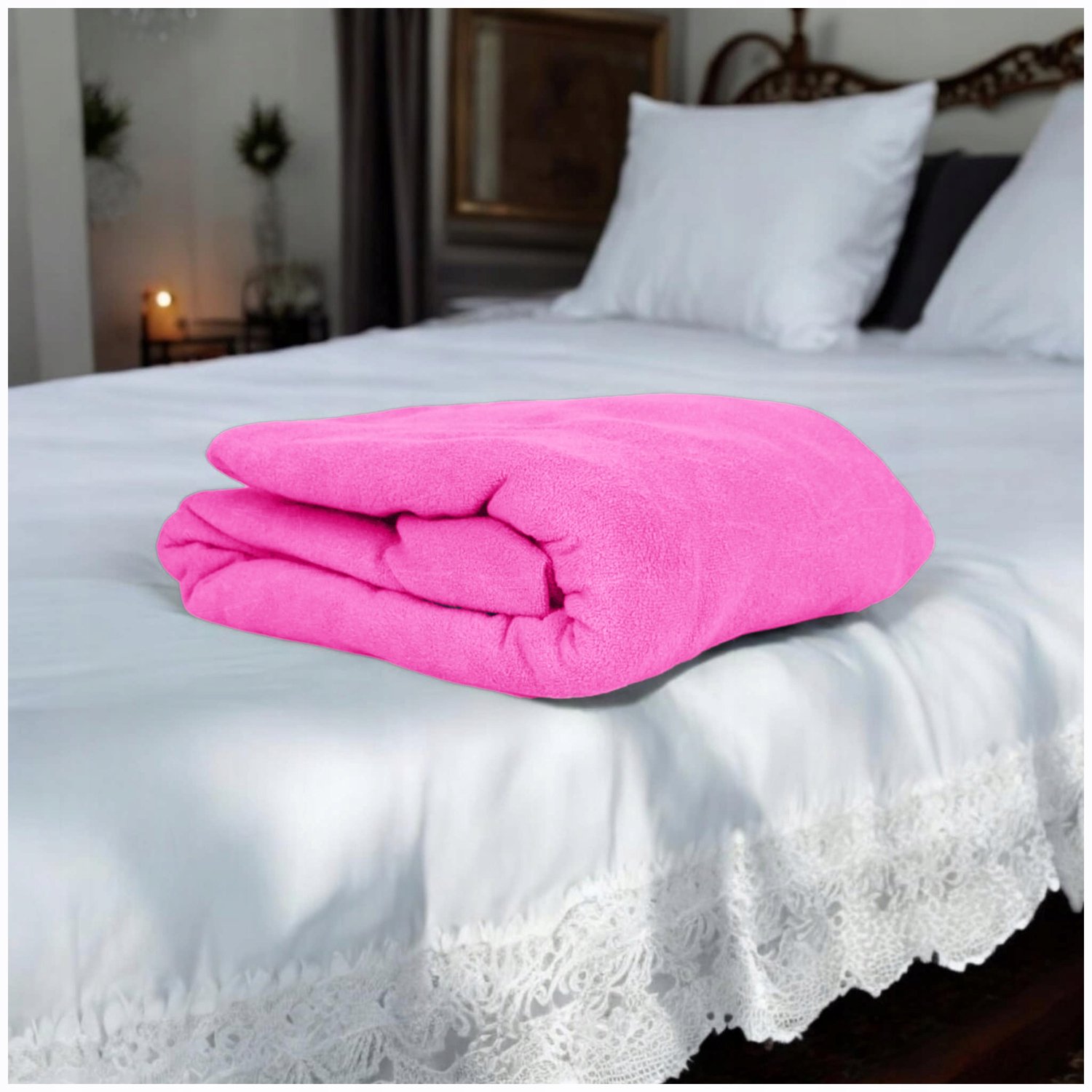 Kam-Pol Jersey Hoeslaken met Elastiek 160x210cm Roze - 100% Katoen