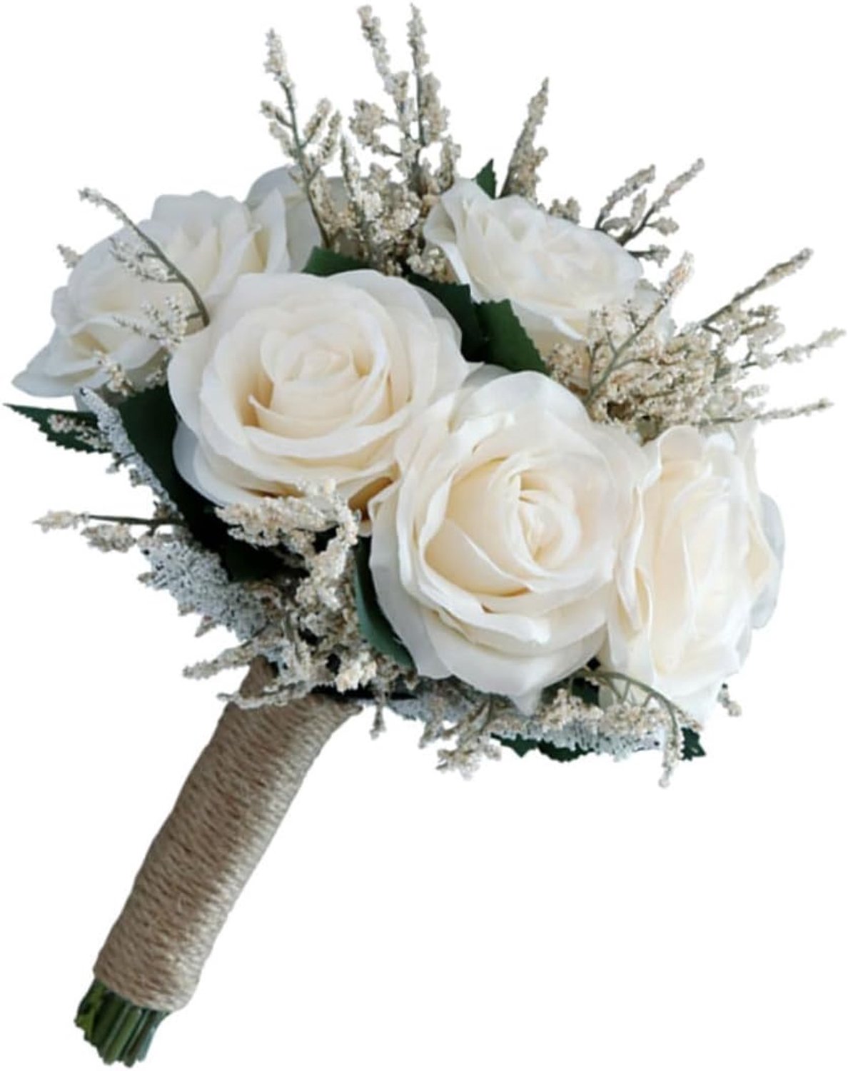 1stuk Imitatie Rozen Bruidsboeket Decoratief Bruidboeket Voor Trouwen Verloving Fotografie Wit Duurzaam Onderhoudsvrij Voor Huis Kantoor Feesten