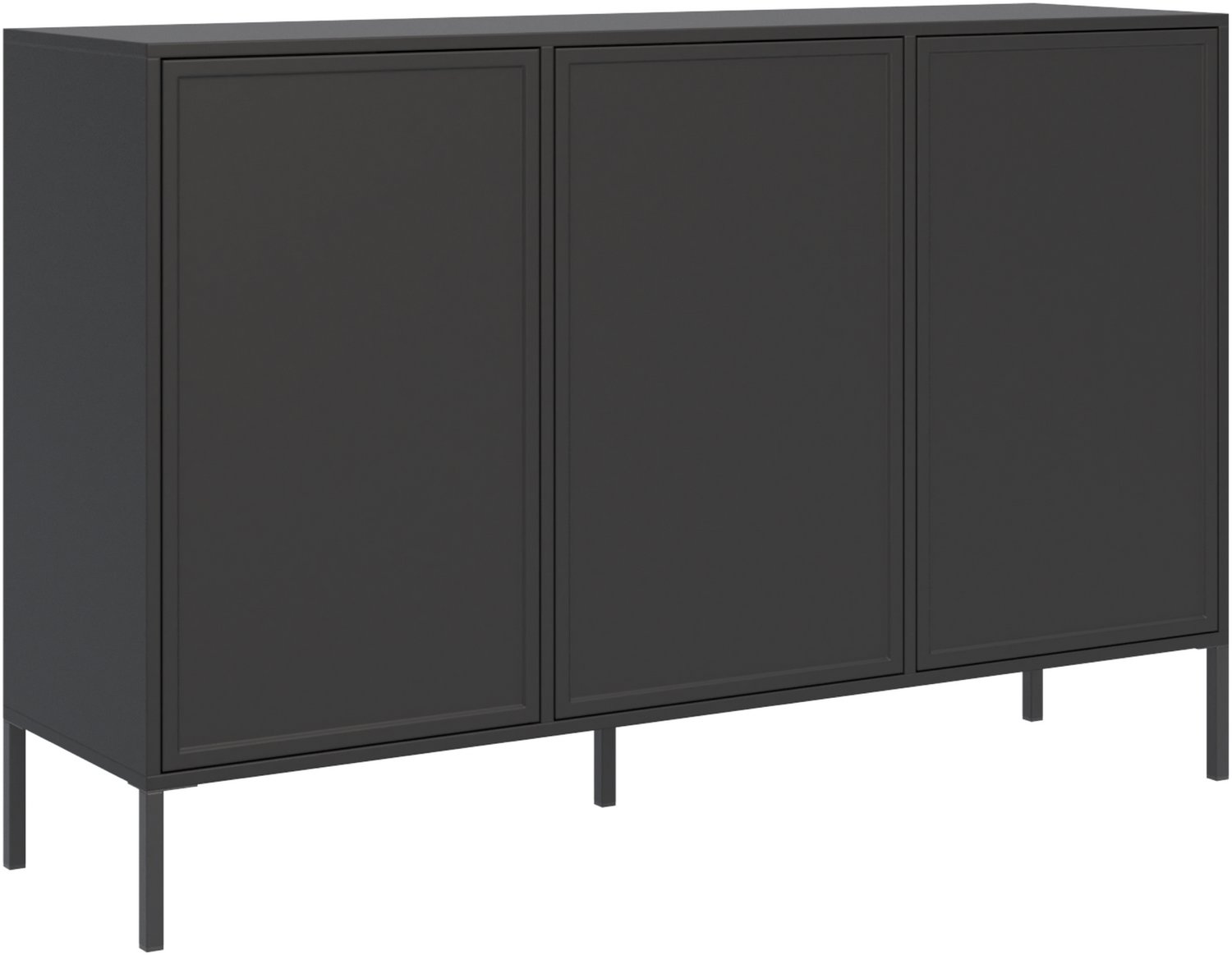 Selsey Velveto - Dressoir met 3 deuren, Zwart, 150 cm