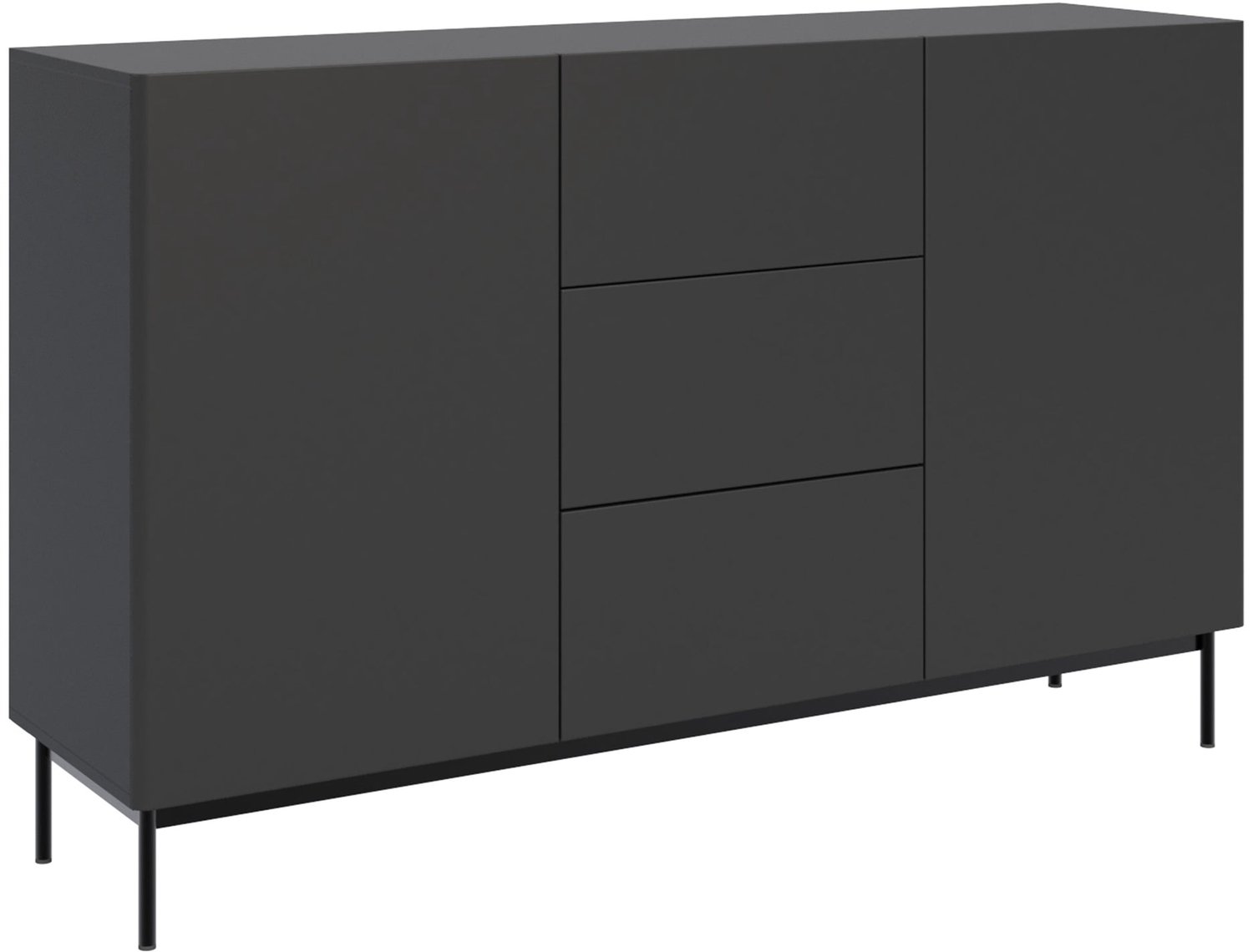 Selsey Olio – Dressoir met 2 deuren en 3 lades - zwart - 160cm