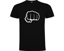 Zwart T shirt met print van " Broeder vuist / Brofist " print Wit size XXXL