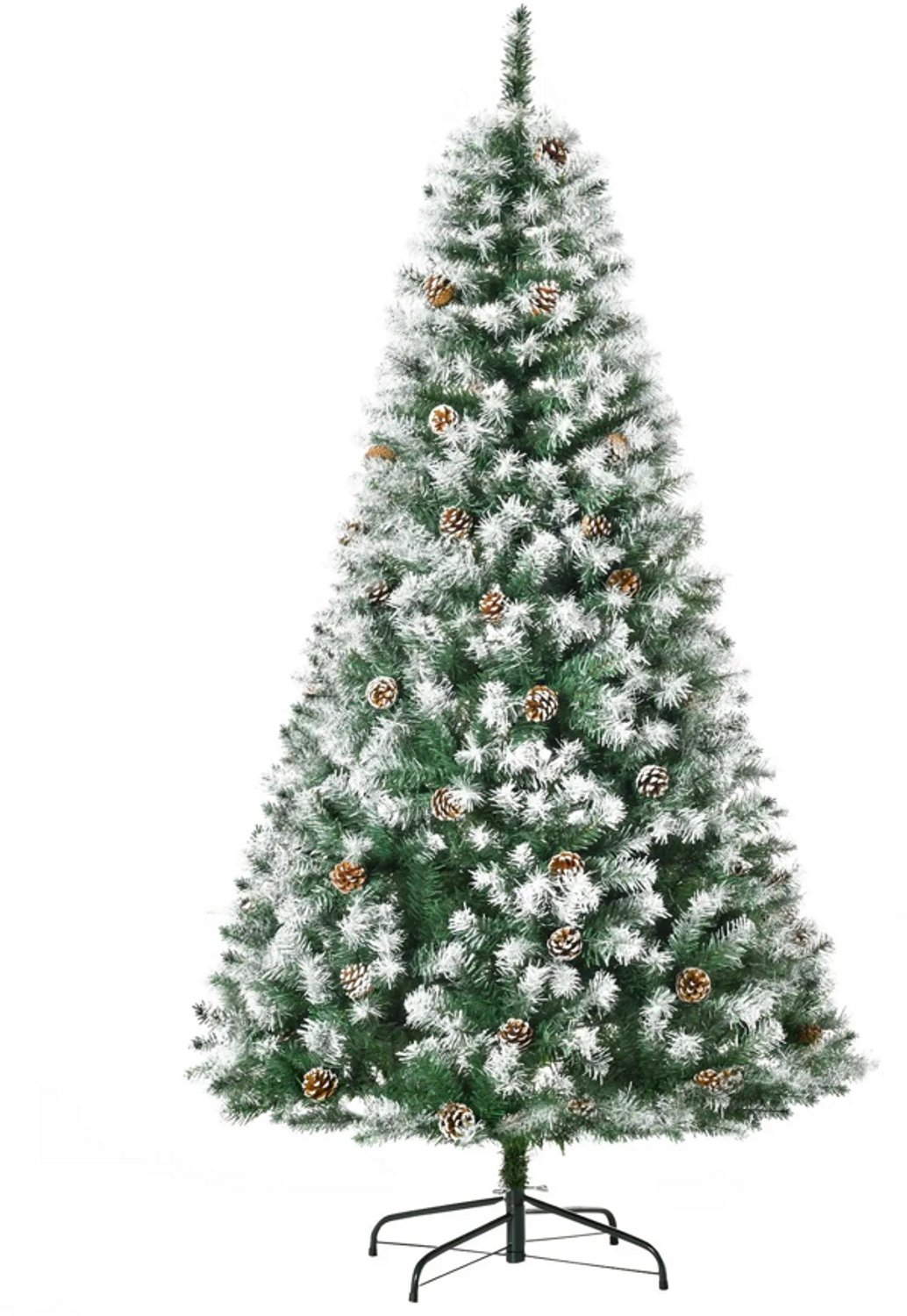 Molhaus Kunstkerstboom 180 cm - Sneeuwlook & Dennenappels - Automatisch Uitklapbaar - Met Stabiele Voet - Kerstboom - Kerst