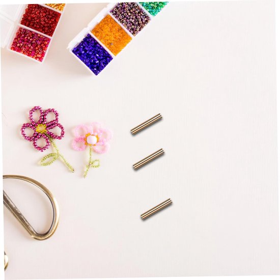200 Stuks Koperen Buis Kralen Duurzame Sieraden Buisjes met Gepolijste Afwerking voor DIY Armbanden Kettingen Kralenweefbenodigdheden — afbeelding 4