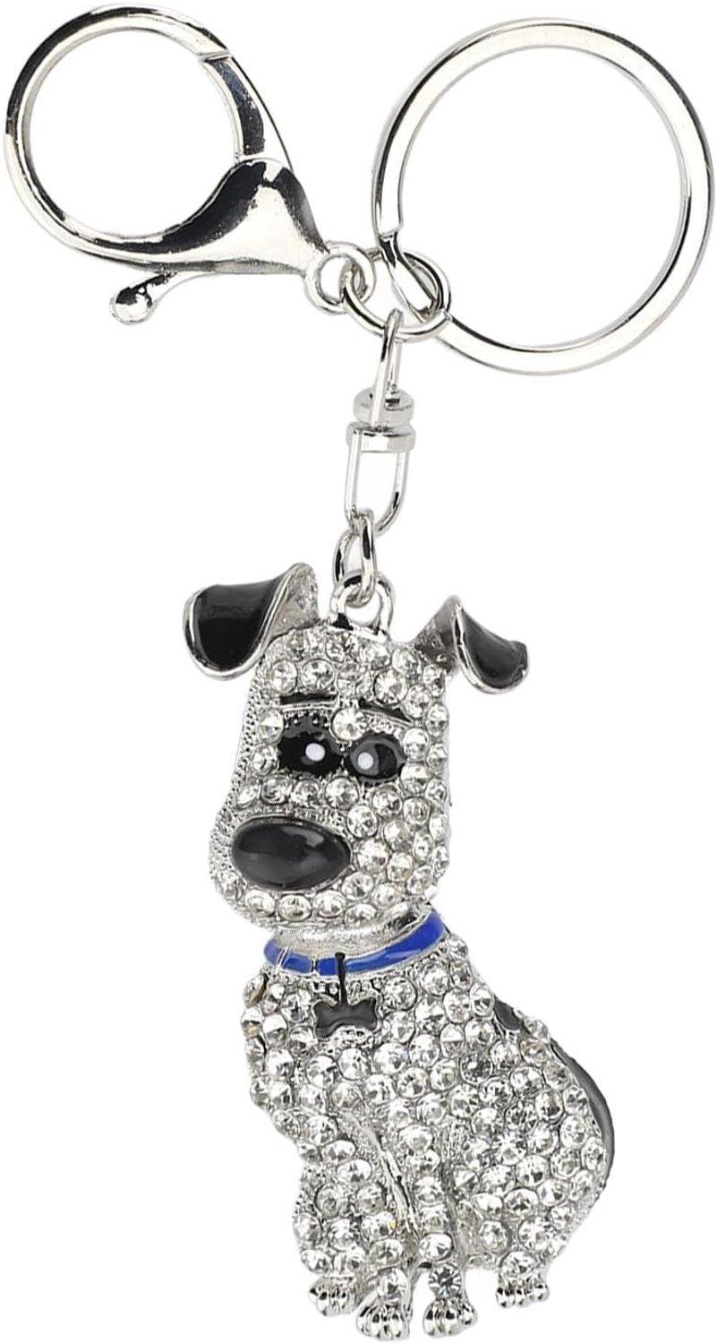 Schattige Hond Vorm Kristal Sleutelhanger Modieuze en Glanzende Tashanger voor Dames Meisjes, Lichtgewicht en Draagbaar voor Verjaardagen, Kerstmis, Feestdagen - Zinklegering,