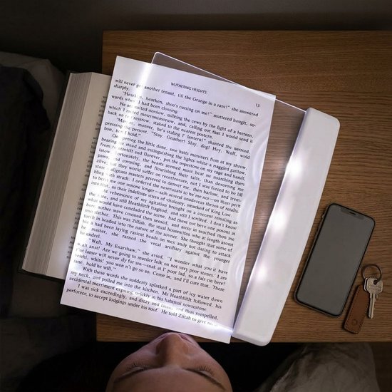 WiseGoods Platte Leeslamp LED - Lightpad - Boek Lamp Pagina - Boekenlegger Lamp - Bladzijde Verlichting - 14.5 x 17.2 x 1.5cm van WiseGoods — afbeelding 5