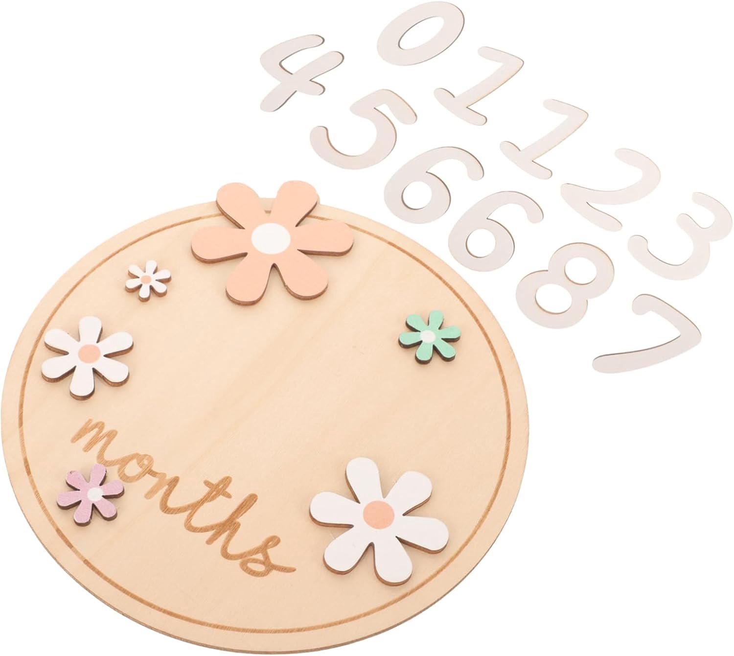 Geboortekaartjes 17 * 17 * 2cm Houten Babybordje Babyaankondiging Fotografie Rekwisieten Kinderkamerdecoratie