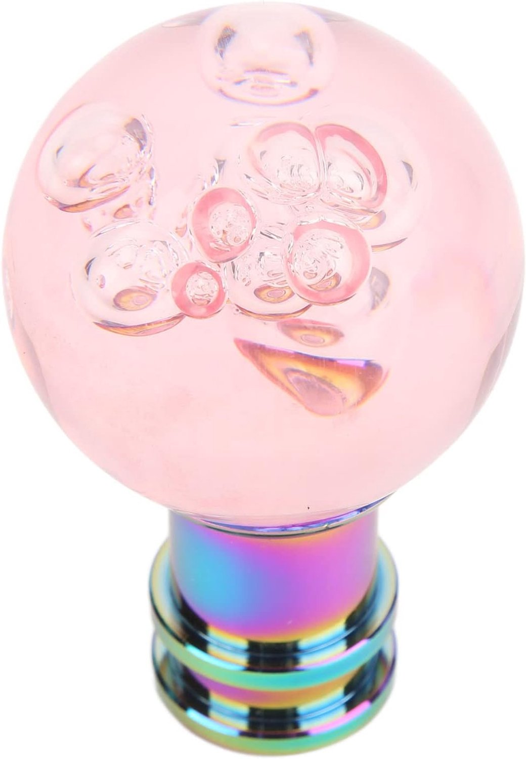 Universele Kristallen Pookknop Gladde Shifterkop voor Auto-interieur Decor Acryl M8 M10 M12 Adapter (Roze)