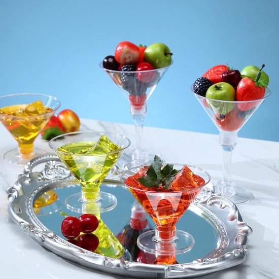 40 stuks herbruikbare kunststof martini-glazen, 150 ml, grote martiniglazen, margarita-glazen van kunststof, perfect voor nieuwjaarsfeesten, wijn, desserts, aperitieven en — afbeelding 4