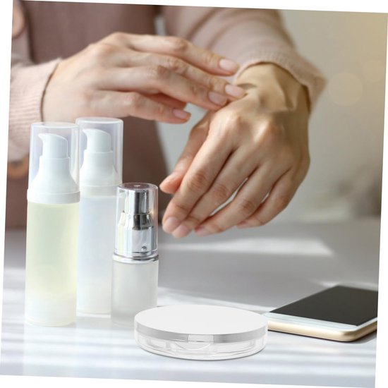 2 Stuks Lege Poederdoos Gezichtspoedercontainer Toilettas Make-Up Poederdons Driehoekige Poederdons Cosmetische Power Puff Losse Poedercontainer Reispoeder Make-Up Zacht — afbeelding 4