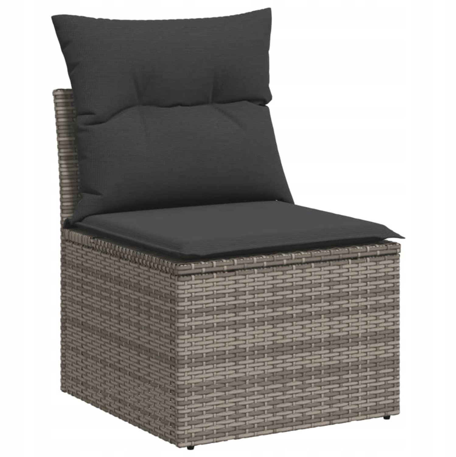 Comfortabele Grijze Rotan Tuinstoel met Opbergruimte