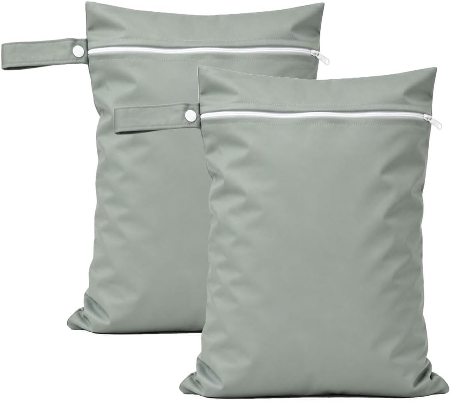 Set van 2 natte zakken, wetbag, zwemspullen, tas voor natte badspullen, dry bag, kleuterschool, waszak, grijs