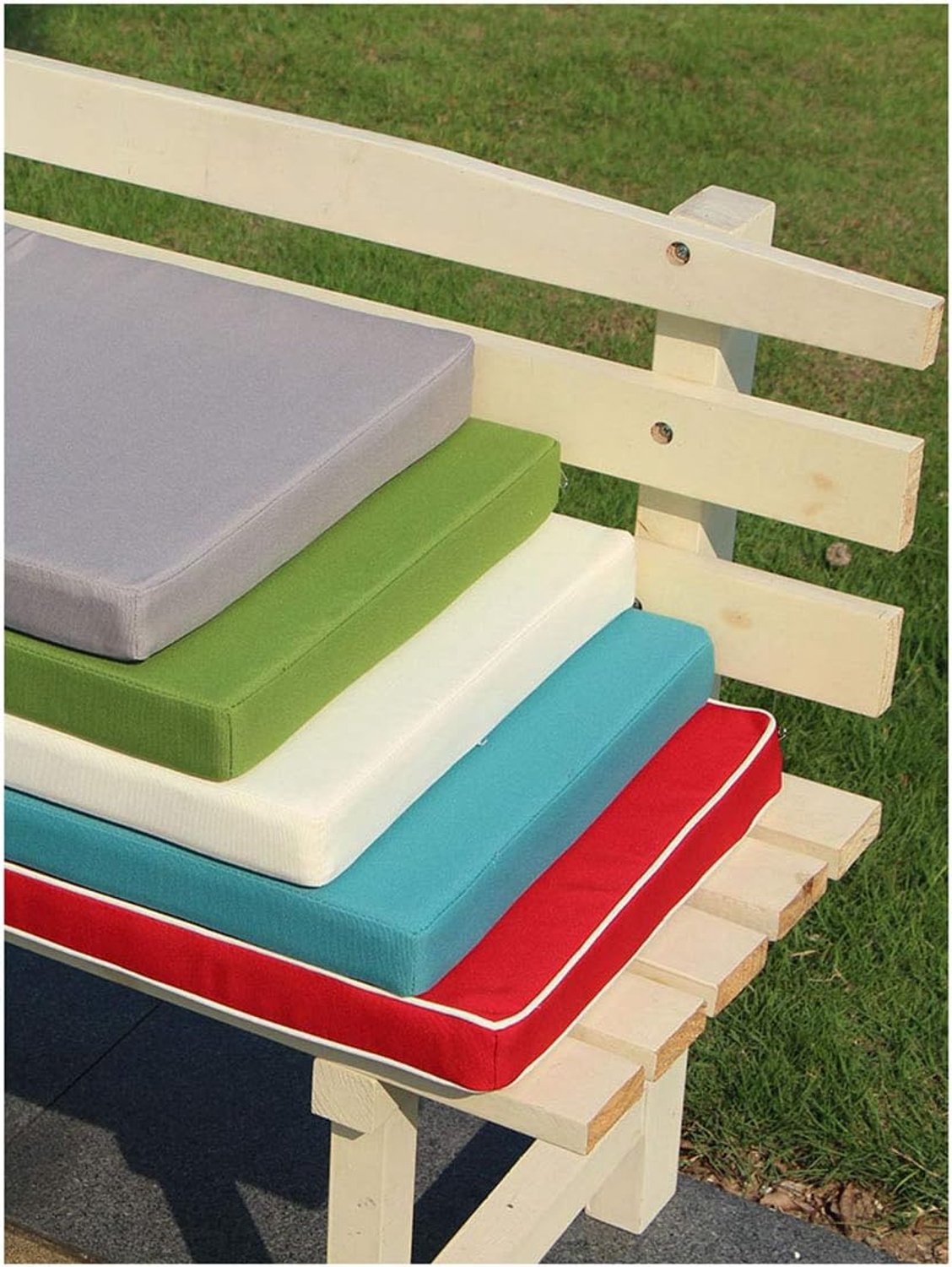 bankkussen lang bankkussen bankkussen bankkussen antislip afneembaar wasbaar, tuin, terras, schommel, comfortabel zitkussen 5 cm dik-gebroken wit 80 x 40 × 5 cm