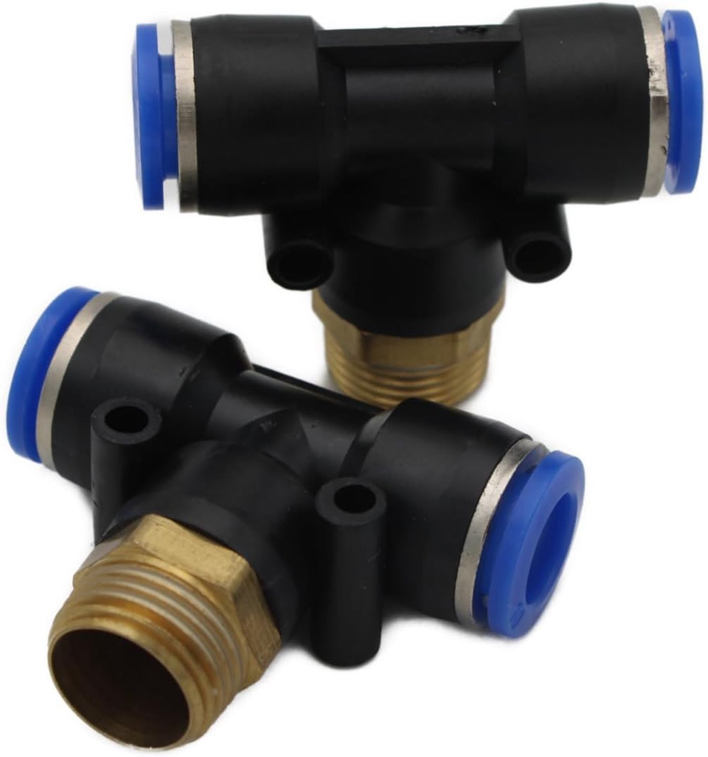 Pneumatische meervoudige steekschroefverbinding TE 3/8" - 10mm IQS T-stuk perslucht