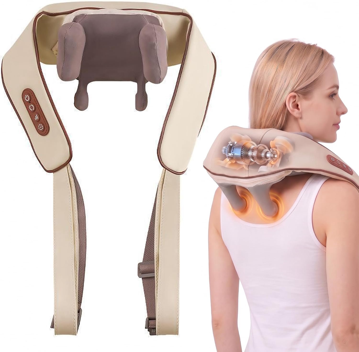 Cervicale massageapparaat, 6D, draadloos, nekmassageapparaat, kantoor