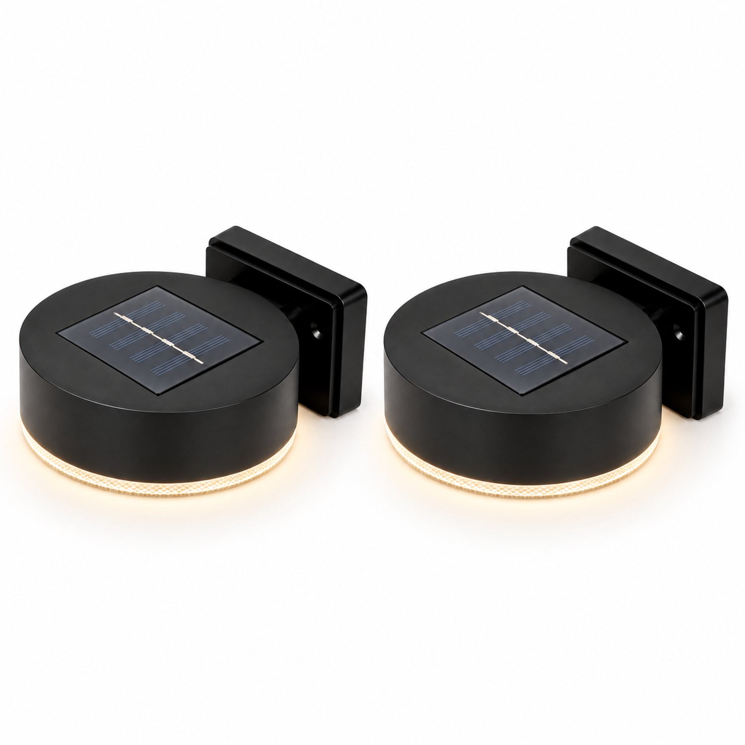Solar Wandlamp Rond - Warmwit - Set van 2 - Inclusief Montagesets