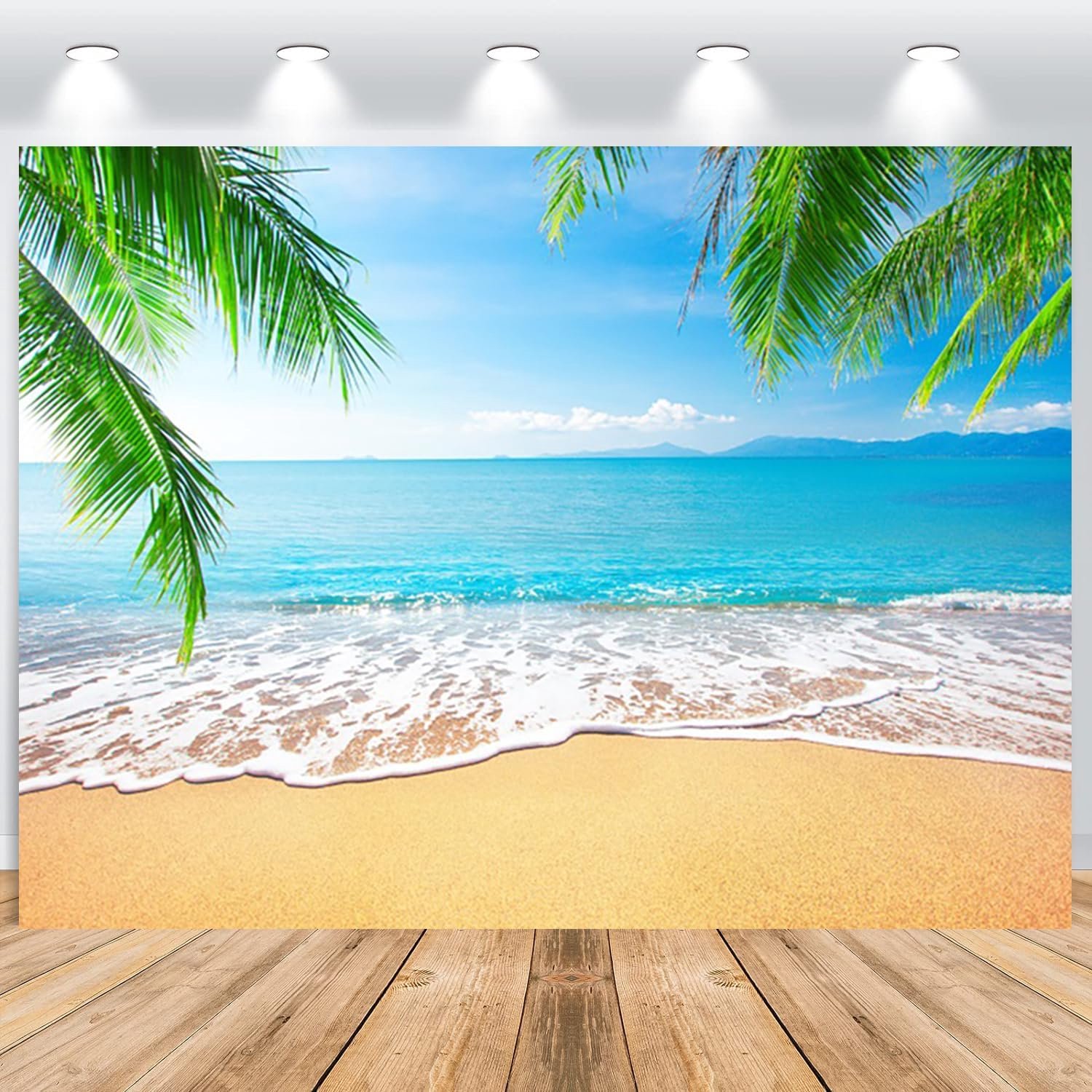 Summer Beach Photo Background 2.2x1.5m Tropical Palm Island Beach Photography Backdrop Wedding Baby Birthday Bridal - ShopVlot
