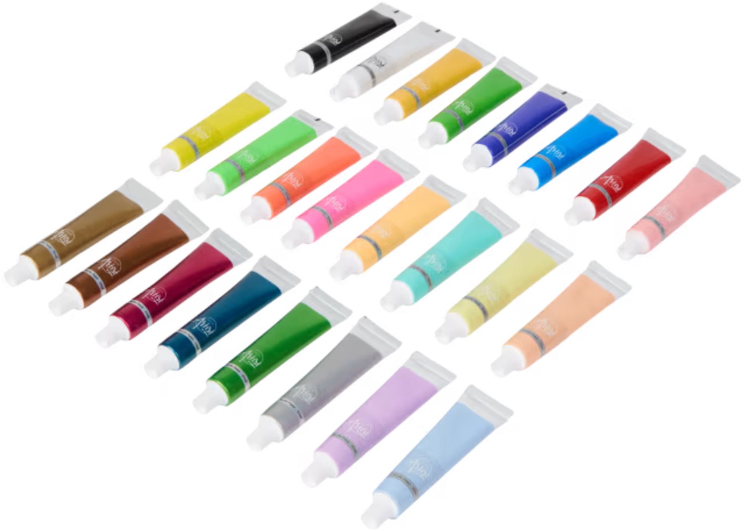 Creative Artist acrylverfset 24 x 20 ml - 6 metallic-, pastel-, neon- en primaire kleuren - 24 verschillende kleuren