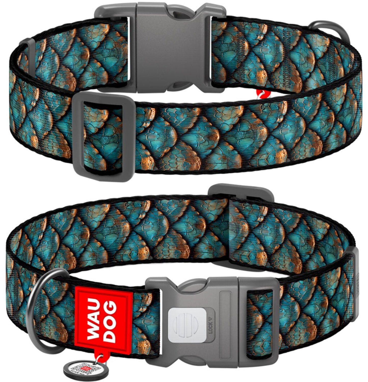 WAUDOG - Halsband hond Scales - Nylon - Maat XL - 25 mm
