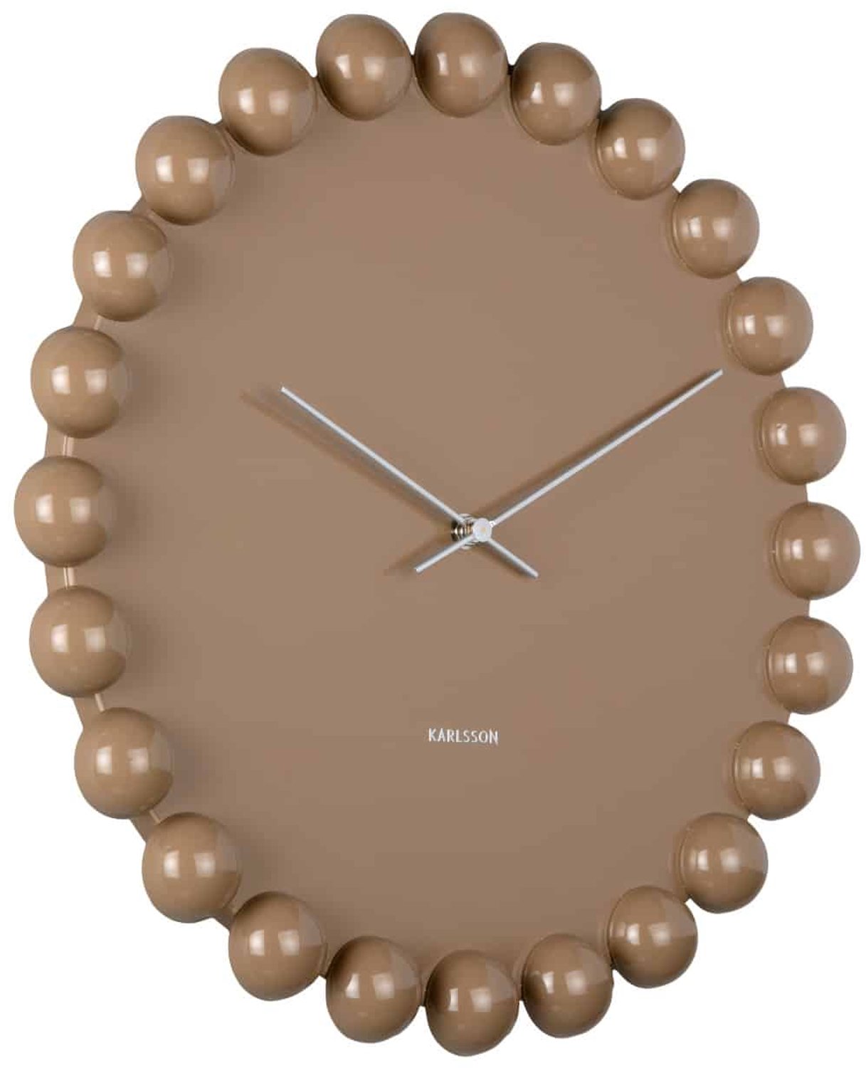 Karlsson Wandklok Cadiz Dotty - Mokkabruin - 40x40x4.5cm - Wandklok Scandinavisch