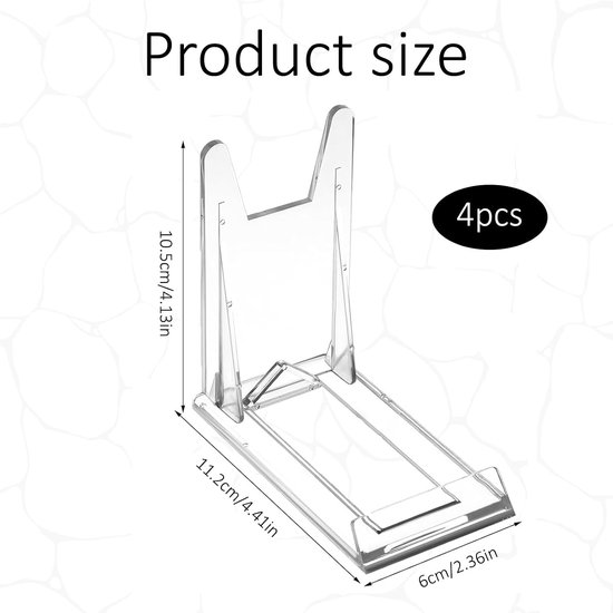 Acryl Plate Houder Set van 4 - Stevige en Stijlvolle Ondersteuning voor Borden en Schalen — afbeelding 5