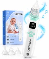 Vertiro® Elektrische Neusreiniger Baby – Neuszuiger Baby – Snotzuiger – Nasofree Alternatief – Neusdouche – Neusspoeler – 3 Zuigstanden – USB-C – Muziek & LED