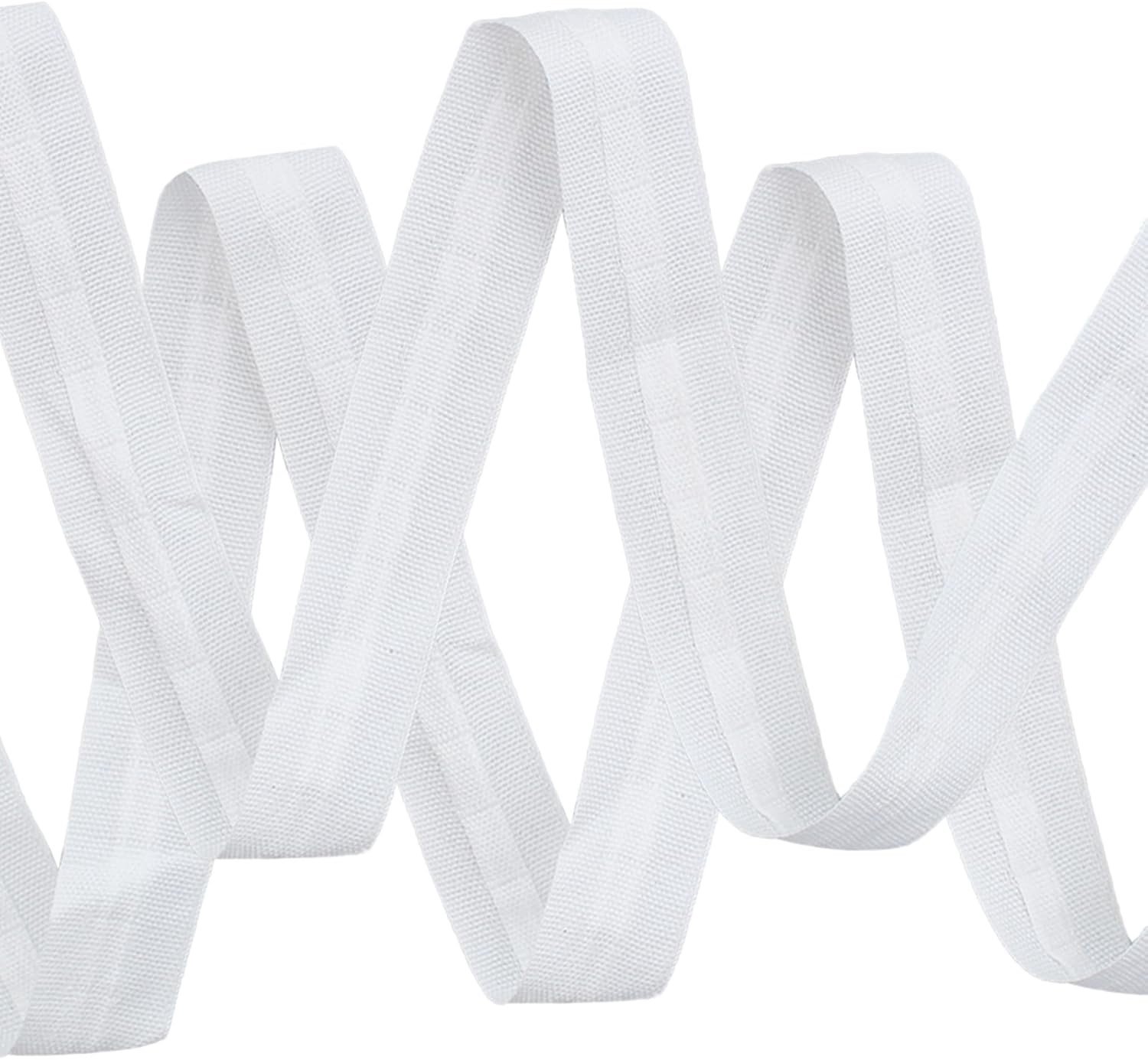 Witte Golfvormige Gordijnband voor Vouwgordijnen, Verwijderbare Naai Tape voor Deuren en Douches, 20 m x 2.5 cm, Ideaal voor Creatieve Naaiprojecten en Huisdecoratie