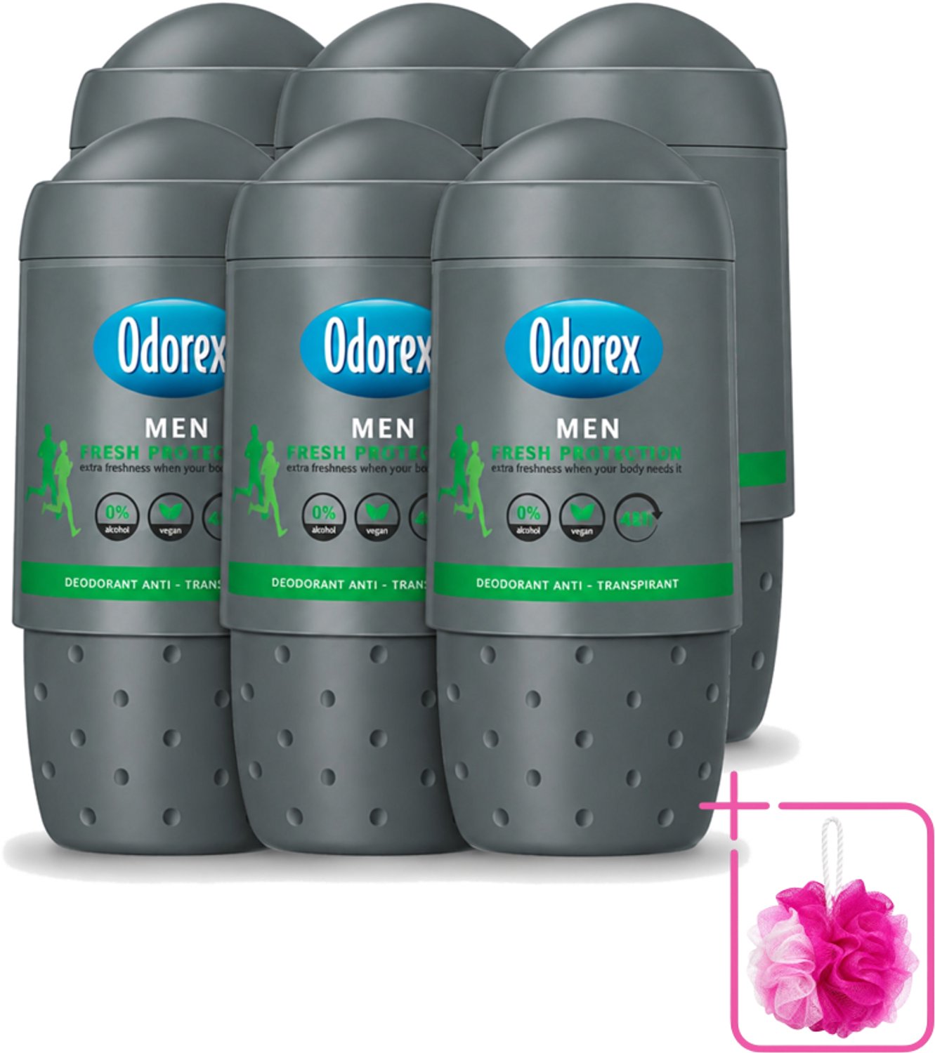 6 x Odorex Men - Deodorant Roller - Fresh Protection - Fris & Beschermend - 50 ml - Bulkverpakking - Mannelijke deodorant - Zweetbescherming