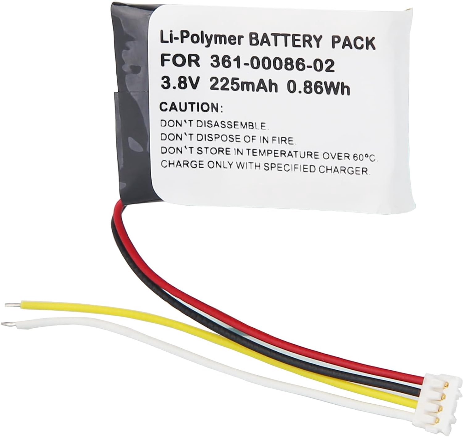 Li-polymer battery pack for 361-00086-02, 3.8 V, 225 mAh, 0.86 Wh - ShopVlot