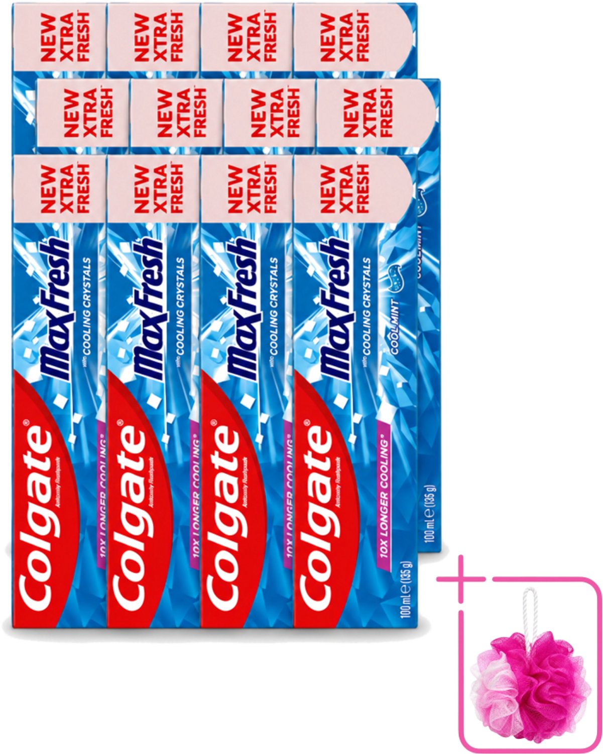 12 x Colgate - Max Fresh - Cool Mint - Tandpasta - 100ml - Bulkverpakking - Tandpasta - Douchemop - Frisse adem