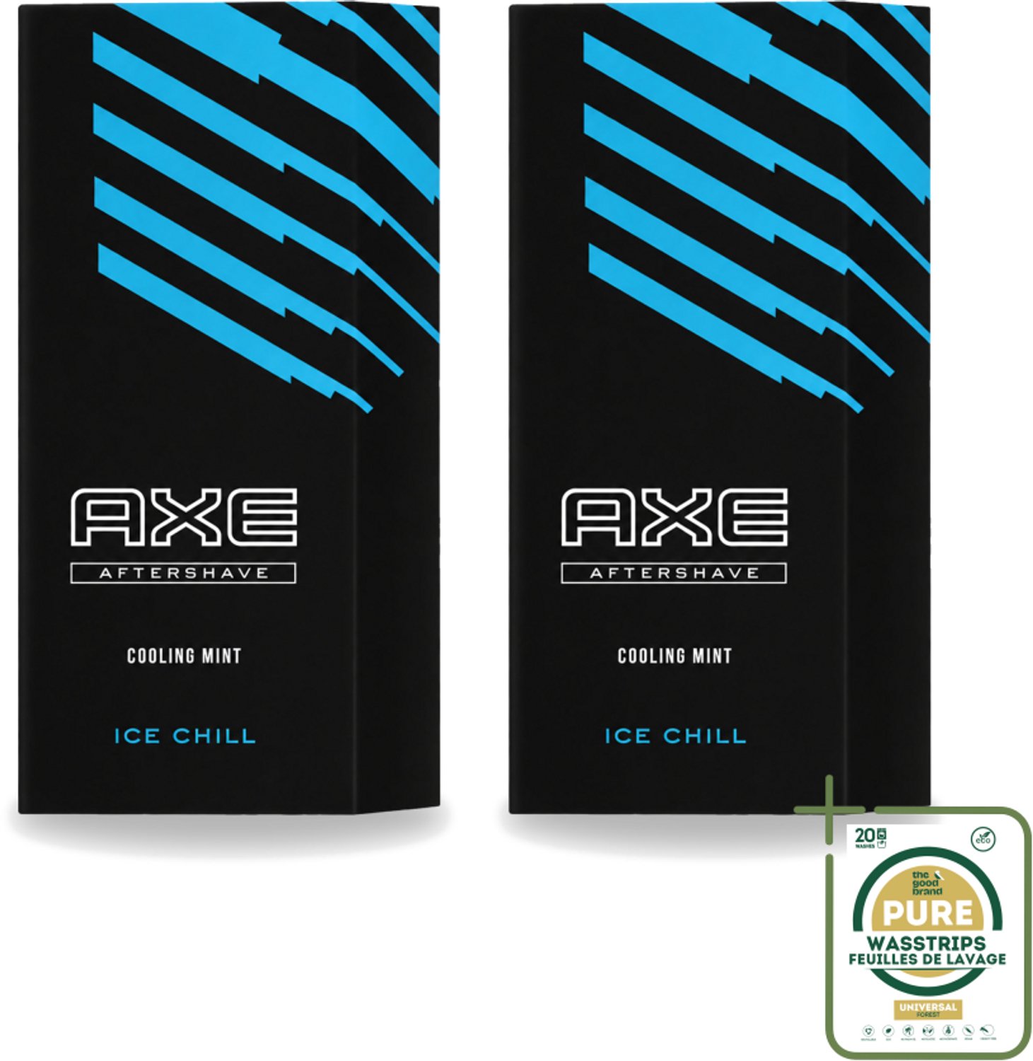 2 x Axe – Aftershave – Ice Chill – Cooling Mint – 100 ml - Wasstrips - Aftershave - Aftershave Ice Chill - Cooling Mint - Verkoeling Na Het Scheren - Huidverzorging