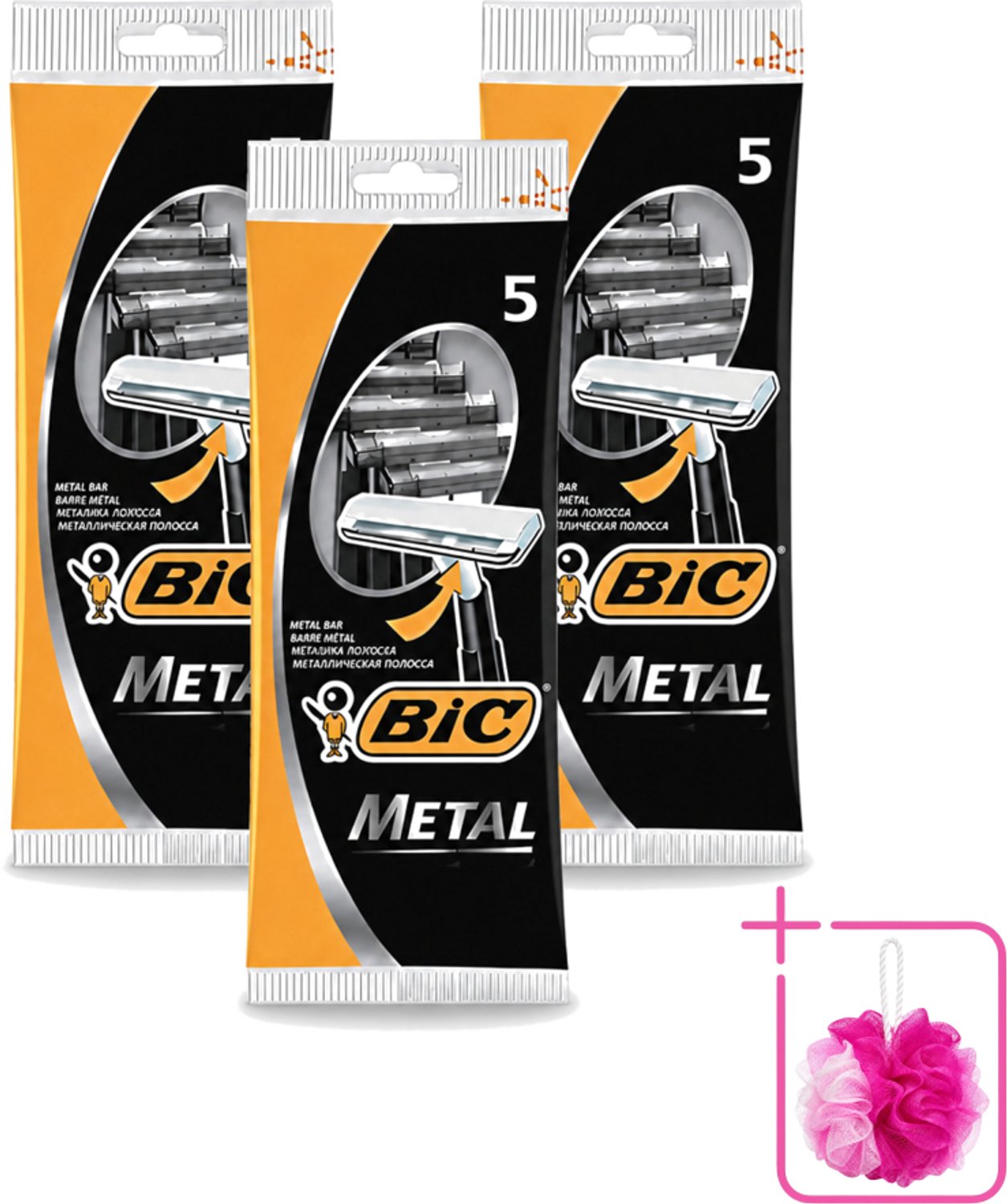 3 x Bic - Scheermesjes - Metaal - Enkel Mesje - Wegwerpmesjes - 5 Scheermesjes - Bulkverpakking - Scheermesje - Wegwerpmesje