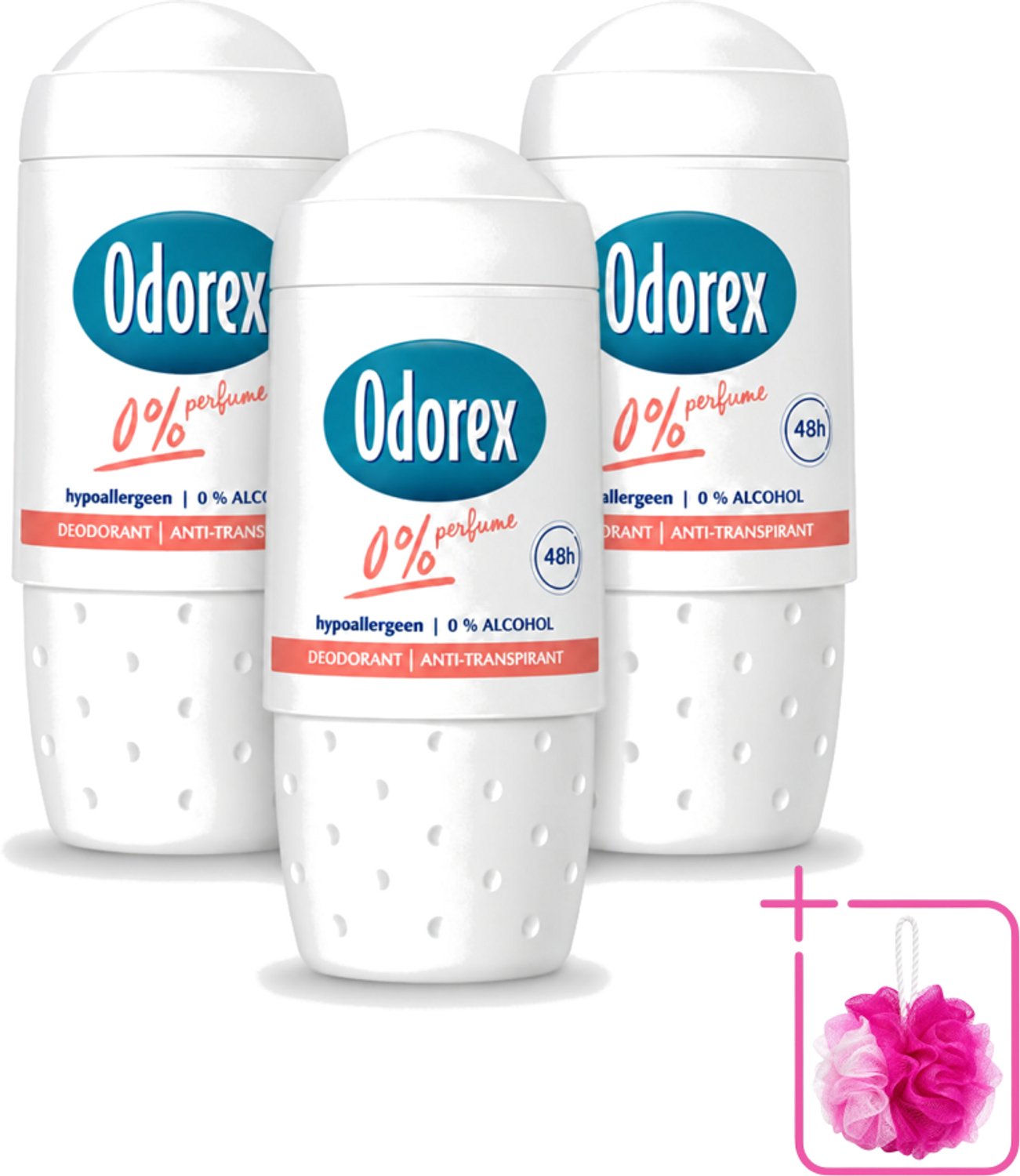 3 x Odorex - Deodorant Roller - 0% Perfume - Zonder Parfum - 50 ml - Bulkverpakking - 0% parfum - 0% alcohol