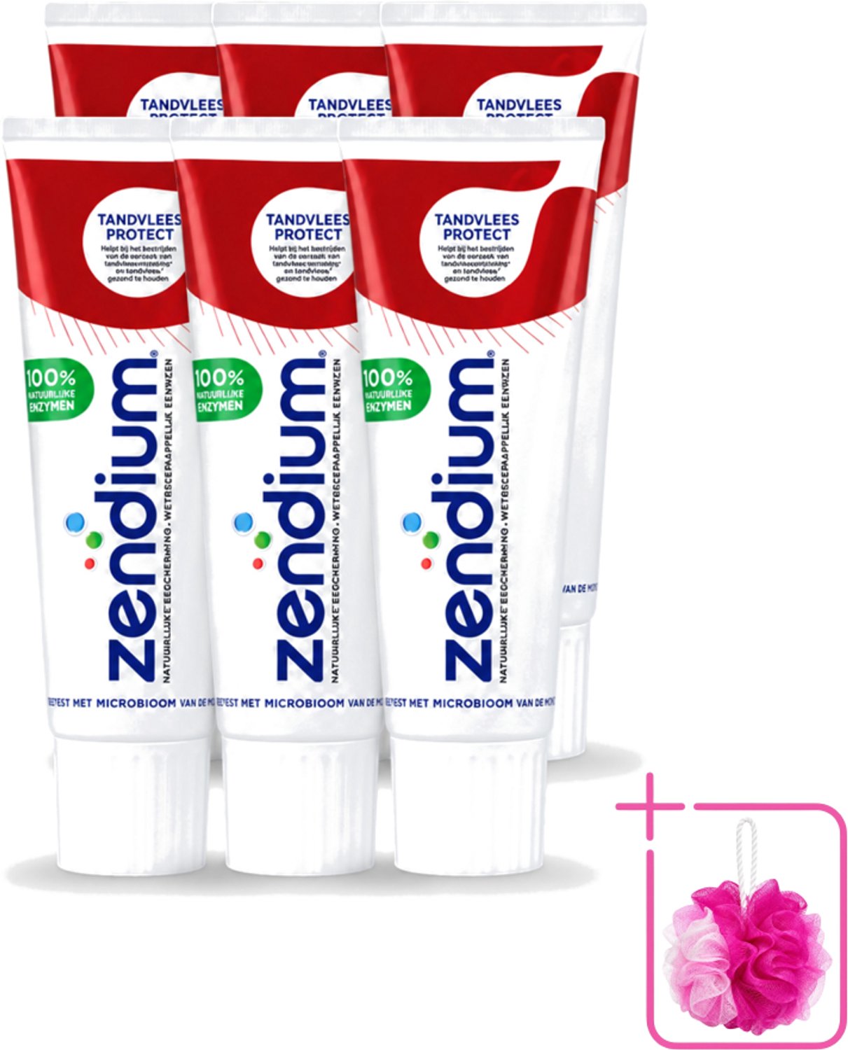 6 x Zendium – Tandpasta – Tandvlees Protect – 75 ml - Bulkverpakking - Gevoelig tandvlees - Douchemop - Tandvlees bescherming