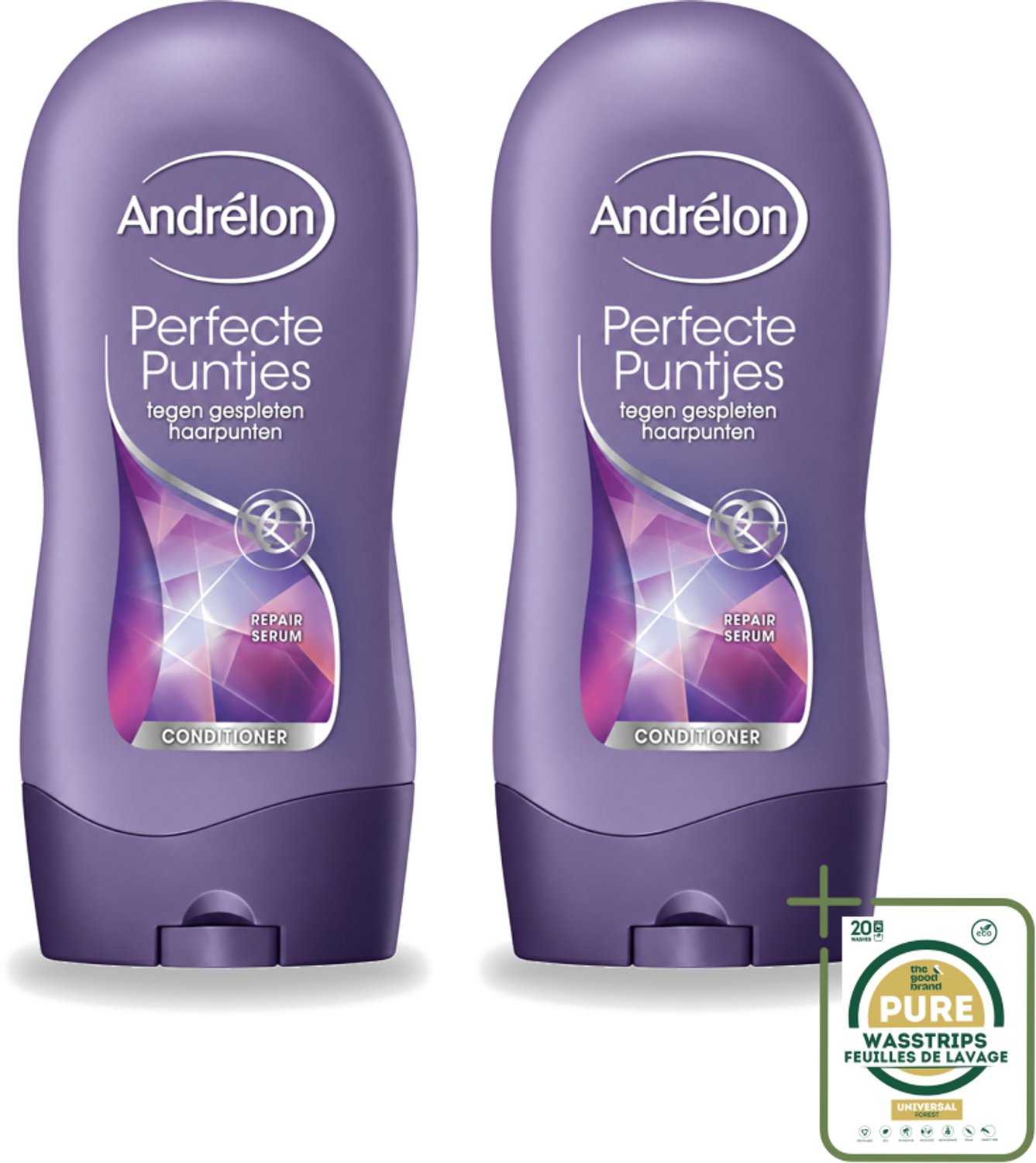 2 x Andrélon - Perfecte Puntjes - Conditioner - Tegen Gespleten Haarpunten - 300 ml - Wasstrips - Gespleten Haarpunten - Haarverzorging - Haarversterking - Haarbescherming - Haarkracht
