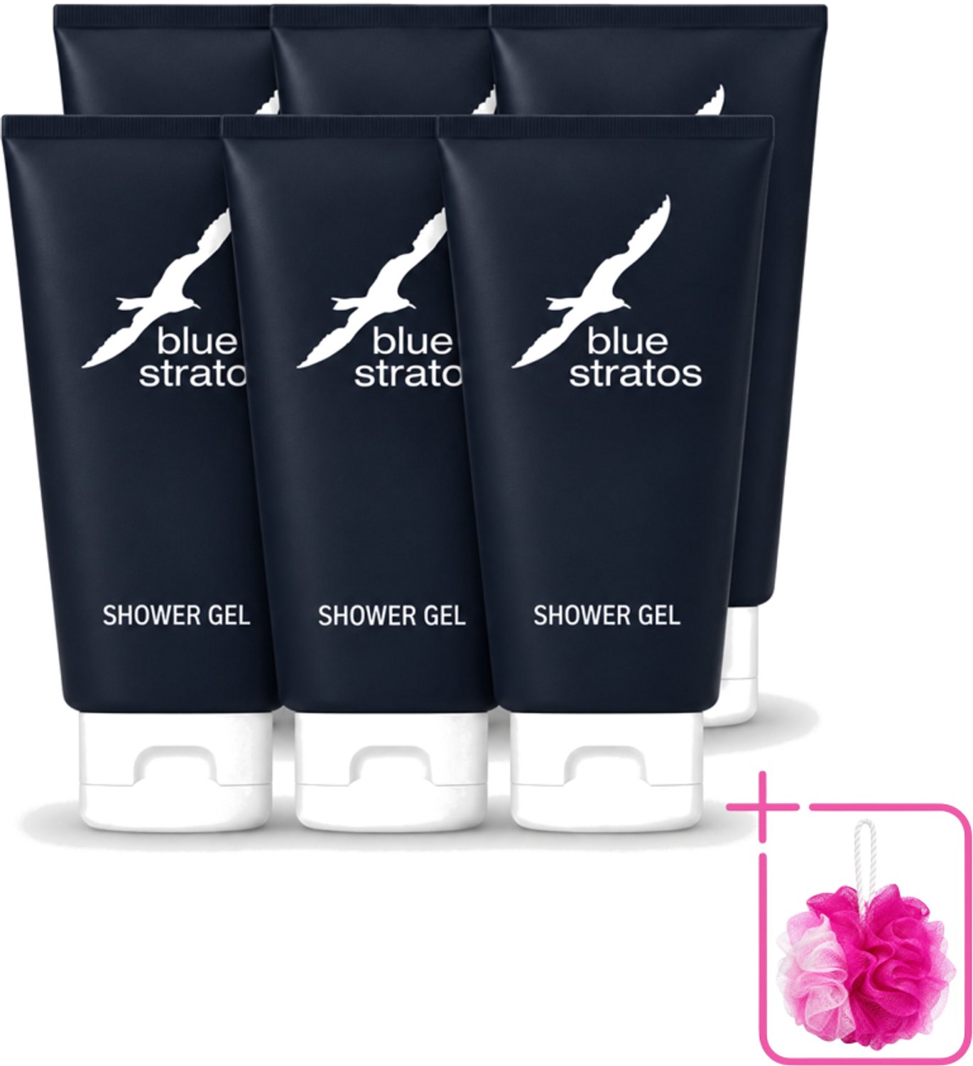6 x Blue Stratos - Douchegel - Verfrissende Geur - 200 ml - Bulkverpakking - Douchegel - Douchemop - Frisse start