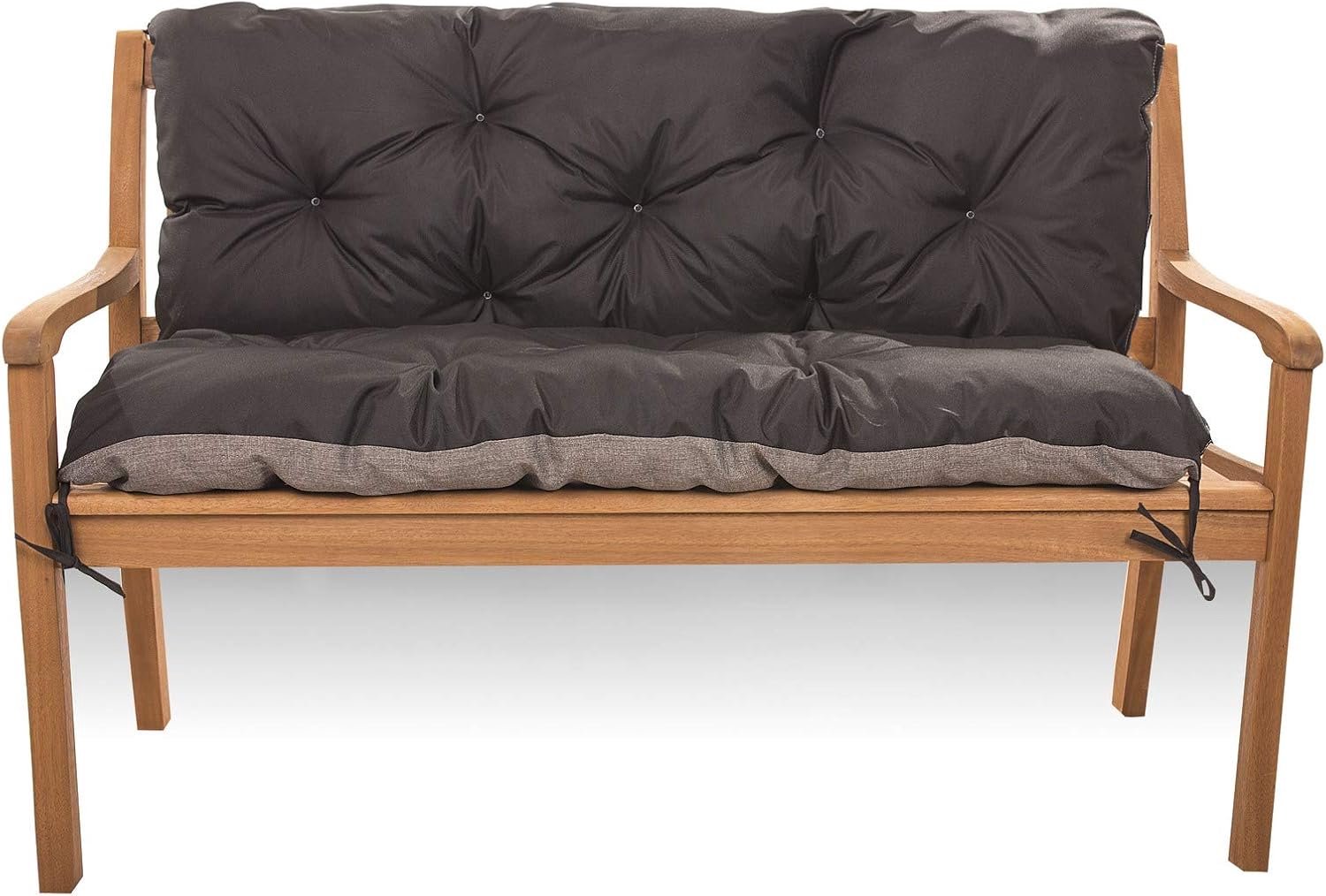 Bankkussen, 2/3-zits, zitkussen voor tuinschommel, tuinschommel, kussen, bank, zitkussen voor binnenbank, zitkussen voor tuinbank, 170_x_60_50_cm, zwart)