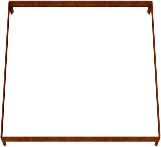 Cortenstaal plantenbak 100 x 100 x 18,5 cm, verhoogd bloembed van weerbestendig staal met open bodem voor goede drainage, decoratieve bloembak voor planten, groenten — afbeelding 5