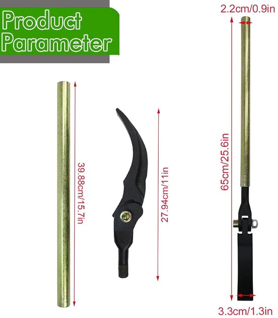 Hekspanner, Hekdraadstretcher met 25,5 Inch Handvat, Zwaar Uitgevoerd Koolstofstaal Hekfixer Brancardgereedschap, Draagbare Hekdraadspanner voor Thuis — afbeelding 3