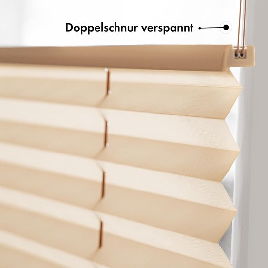 Sonello Plisségordijn Zonder Boren 85x120 cm Plissé Klemmfix Beige — afbeelding 2