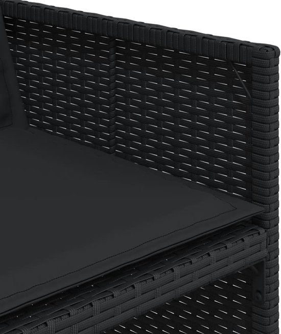 Poly rattan inklapbaar zwart glas 5 delig — afbeelding 3