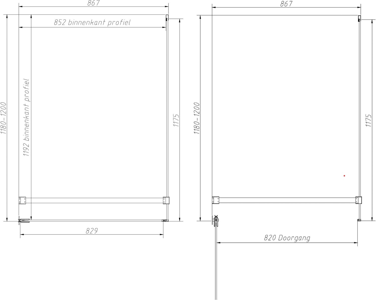 Sanitado Dalis Douchecabine Helder Glas Gunmetal Profielen 120x90 cm