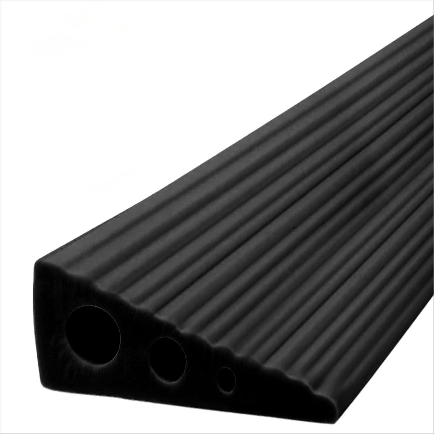 Drempelhelling voor rolstoel, kinderwagen en looprek - Zelfklevende rubberen ramp voor deuren en badkamers, 2.5 x 6.5 x 100 cm, Zwart