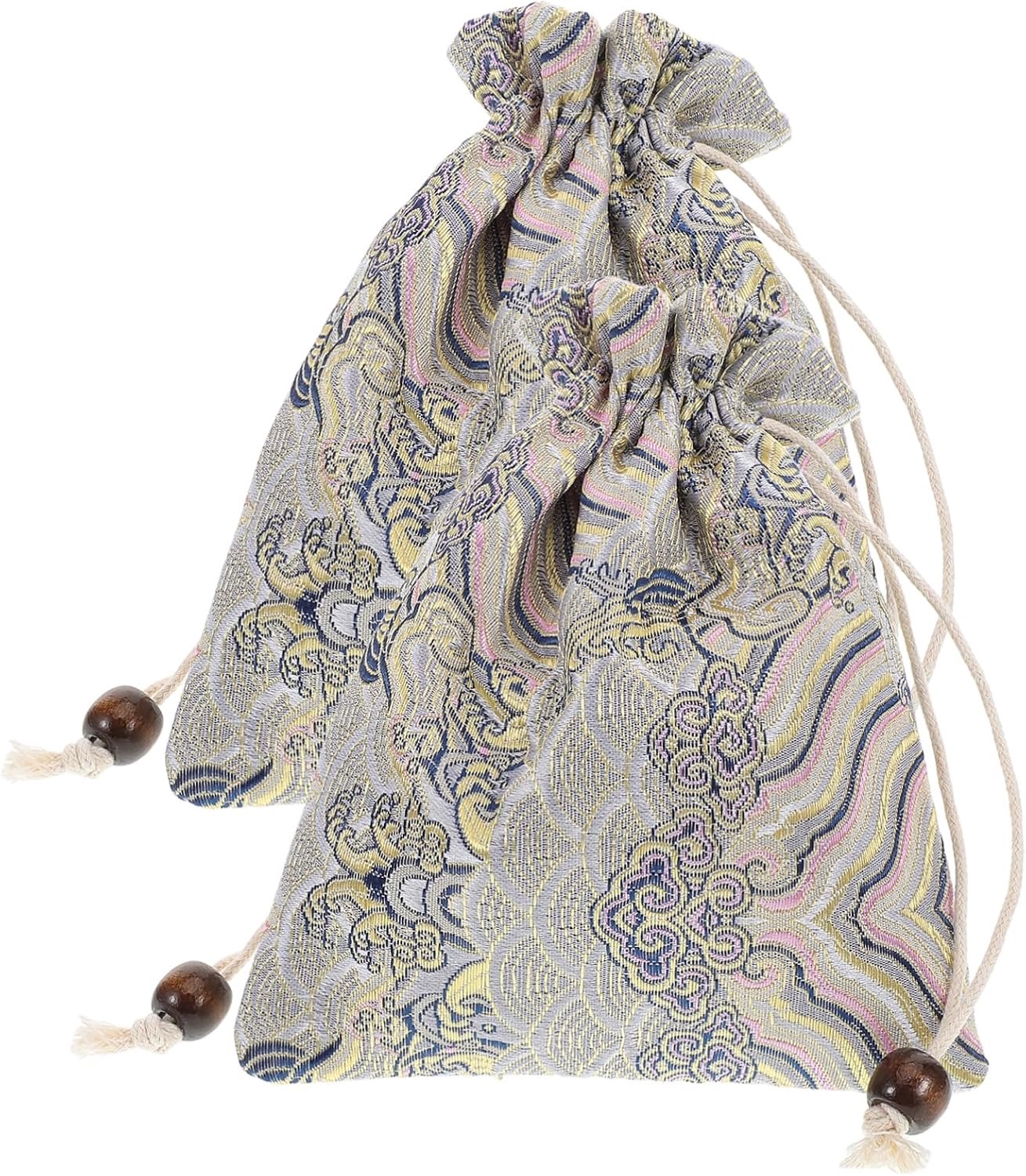 Holibanna 2stuks Dubbele Laag Verstelbare Sieraden Pouch Luxe Opbergzak Voor Reis Zachte Katoenen Zak Voor Candy Goodie Muntjes Organiseer Je Sieraden Stijlvol