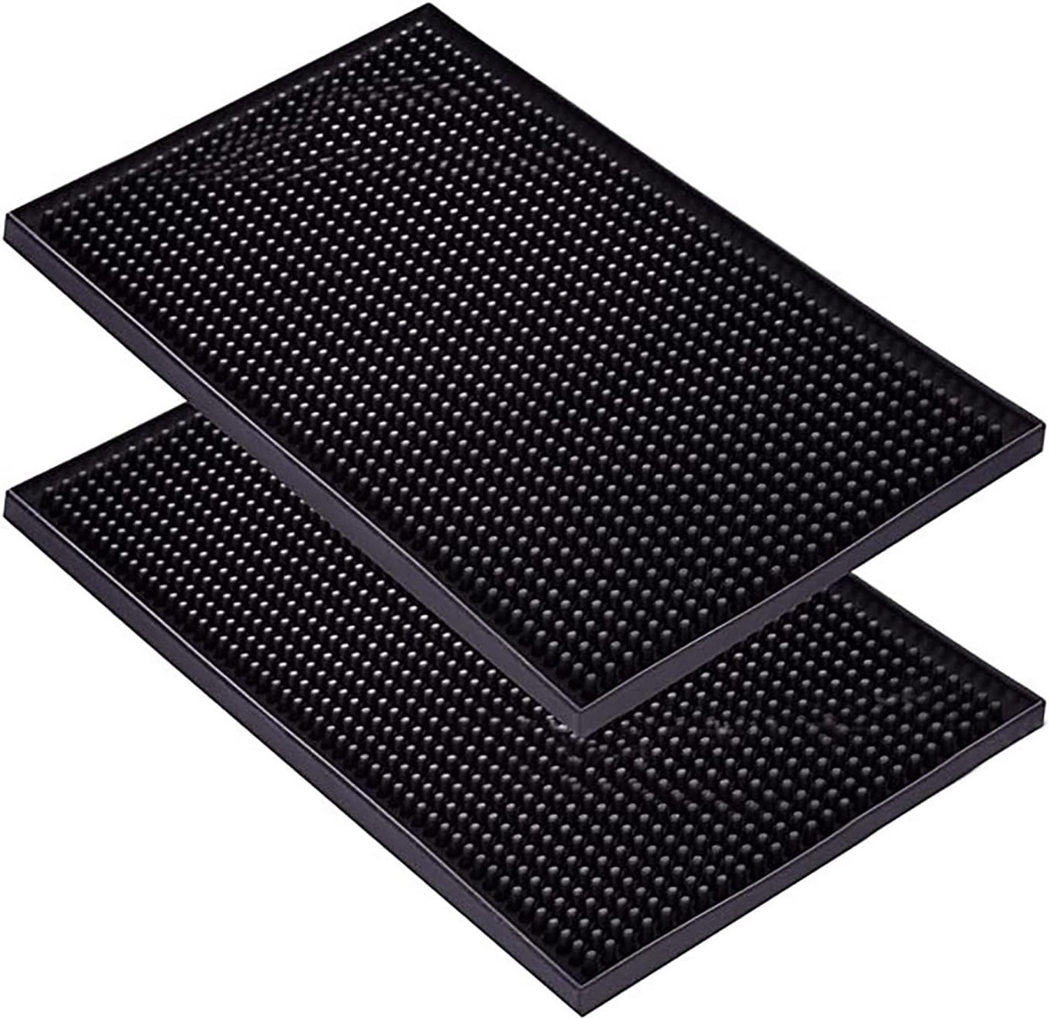 Barmattenset, Dikke, Duurzame En Stijlvolle Zwarte Barmorsmat, PVC-warmte-isolatie-afvoerkussen, Morsmat Voor Bars, Restaurants, Coffeeshops, Barmatten - Zwart
