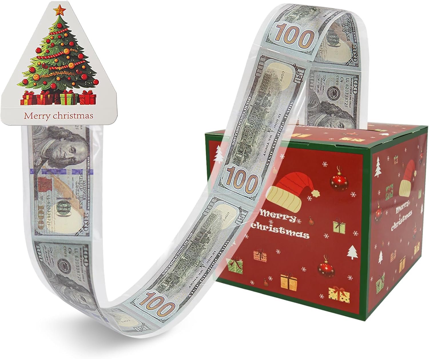 Teyomi 1 Kerstmis Geldgeschenk Box, Pop Up Geldgeschenke Box, Geld Rol Verrassingsbox, Surprise DIY Geschenkdoos voor Ouders, Geliefden, Kinderen en Vrienden