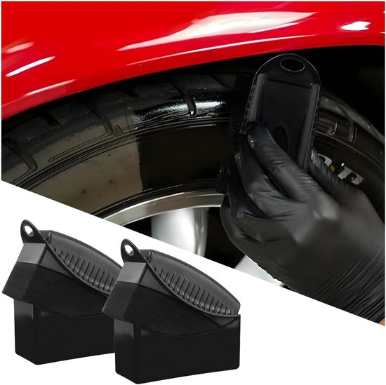 Car Cleaning Spons Set met Deksel - Applicator Pads voor Wax, Banden Glans en Onderhoudsborstel - Auto Schoonmaak Accessoires (Zwart)